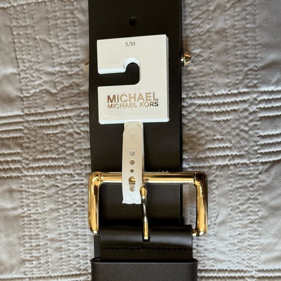 Michael Kors Elegant Black Belt with Gold Buckle Size Small main image 4